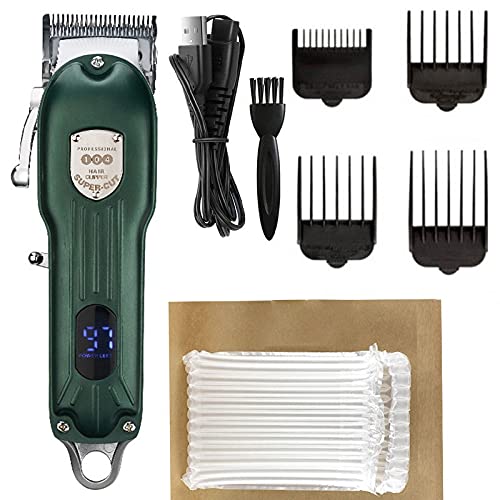 GLESVOWIO Pro Hair Clipper Professional Barbershop LED Adjustable Clippe Cordless Trimmer Cutting Machine Electric Salon Taper Lever(Green) Beauty and Personal Care GLESVOWIO