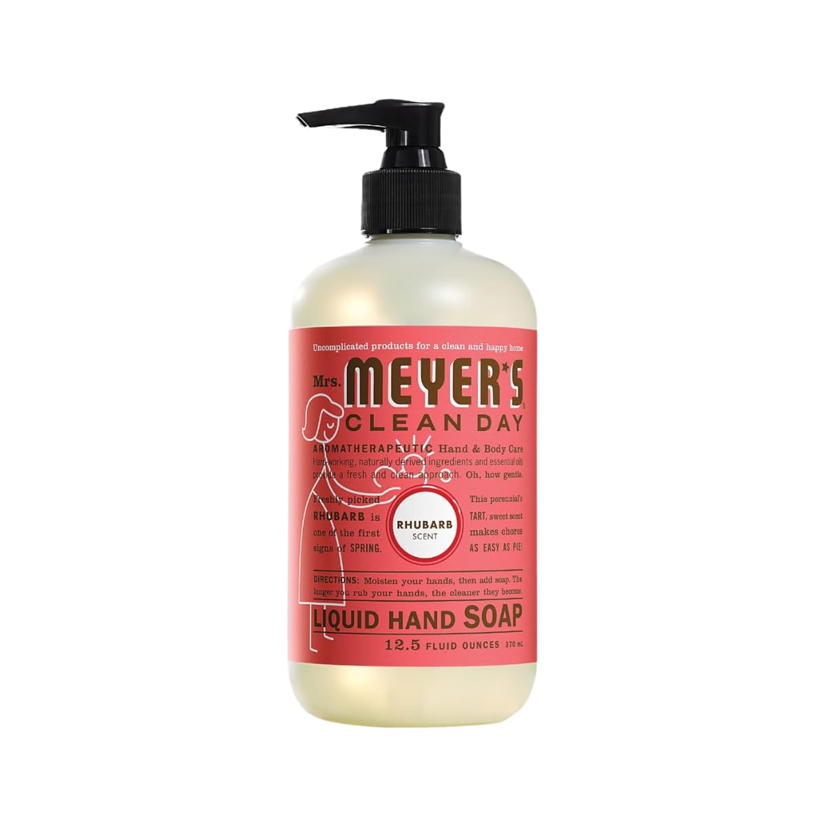 Mrs. Meyers Clean Day Liquid Hand Soap Hard 12.5 Oz Rhubarb Scent Pump Dispenser Beauty & Personal Care Mrs. MEYER'S