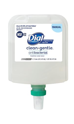 Dial Clean + Gentle Antibacterial Foaming Hand Wash, Fragrance and Dye-Free, 1700 Universal Manual, 1.7L Dispenser Refill (Pack of 3) Beauty & Personal Care Dial