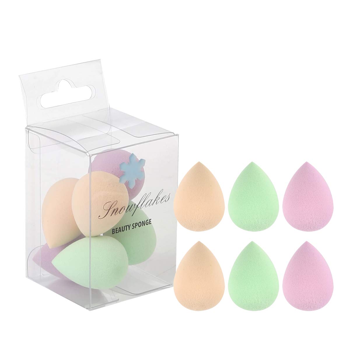 Snowflakes Mini Beauty Makeup Sponge Blender for Detailed Application Around the Eyes and Other Areas, 6 pcs, Latex Free, Small Makeup Sponges Under Beauty & Personal Care SNOWFLAKES SNOWFLAKES