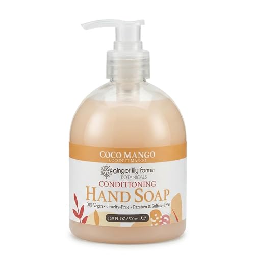 Ginger Lily Farms Botanicals Conditioning Liquid Hand Soap, Coco Mango, 100% Vegan & Cruelty-Free, Coconut Mango Scent, 16.9 Fl Oz Beauty & Personal Care Ginger Lily Farms