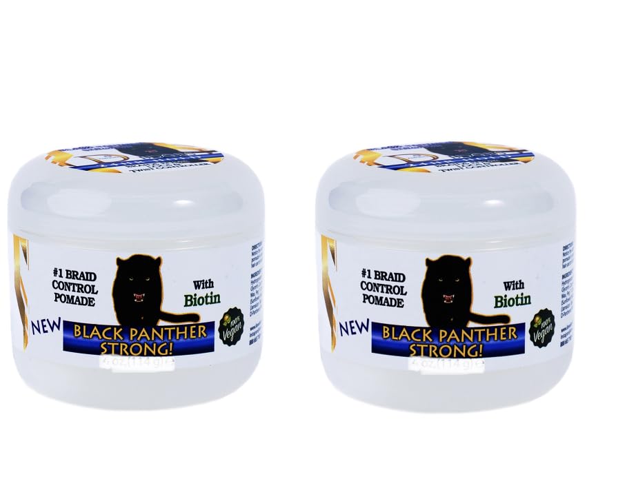 Black Panther Vegan Edge & Braid Control Pomade with Biotin – Strong Flexible Hold for Braids, Locs & Twists, All Hair Types, 2-Pack (1 oz each) Beauty & Personal Care The Roots Naturelle