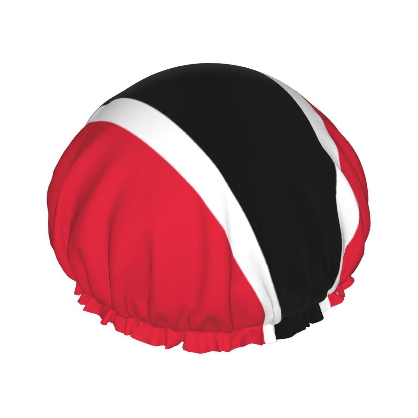 Trinidad Tobago Flag Prints Shower Cap Double Layer Lined Waterproof Bathing Shower Hat Beauty and Personal Care Hayyett