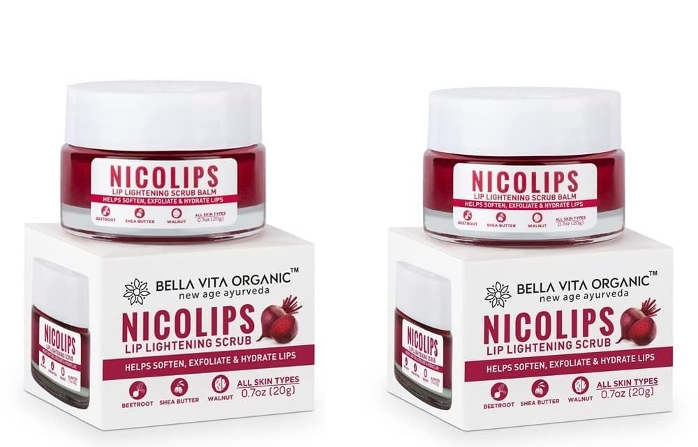 MAGICHOOD Bella Vita Organic NicoLips Lip Balm Scrub For Lightening & Brightening Dark Lips For Men & Women, 20g Each - Set Of 2 Beauty and Personal Care MAGICHOOD
