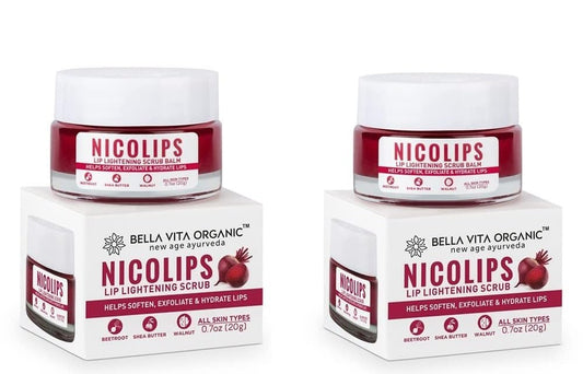 MAGICHOOD Bella Vita Organic NicoLips Lip Balm Scrub For Lightening & Brightening Dark Lips For Men & Women, 20g Each - Set Of 2 Beauty and Personal Care MAGICHOOD