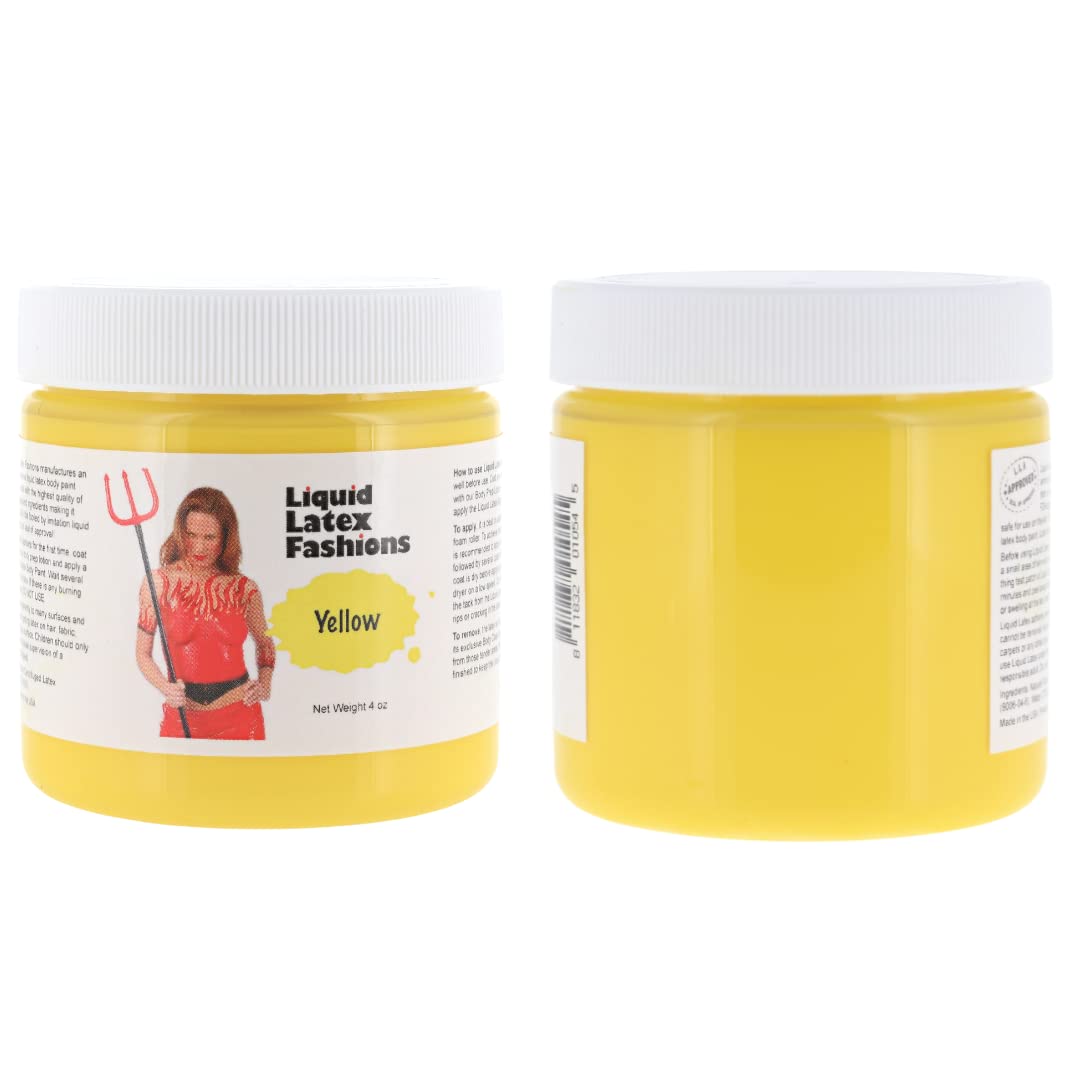 Liquid Latex Fashions Ammonia Free Liquid Latex for Adults and Kids, Face and Body Latex Paint, Ideal for Parties and Cosplay, Super Flexible, Yellow Beauty & Personal Care Liquid Latex Fashions