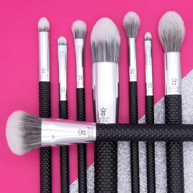 Moda Studio Backstage Pass 8pc Makeup Brush Kit - Complete Face & Eye Brush Set with Travel Pouch Beauty & Personal Care MODA