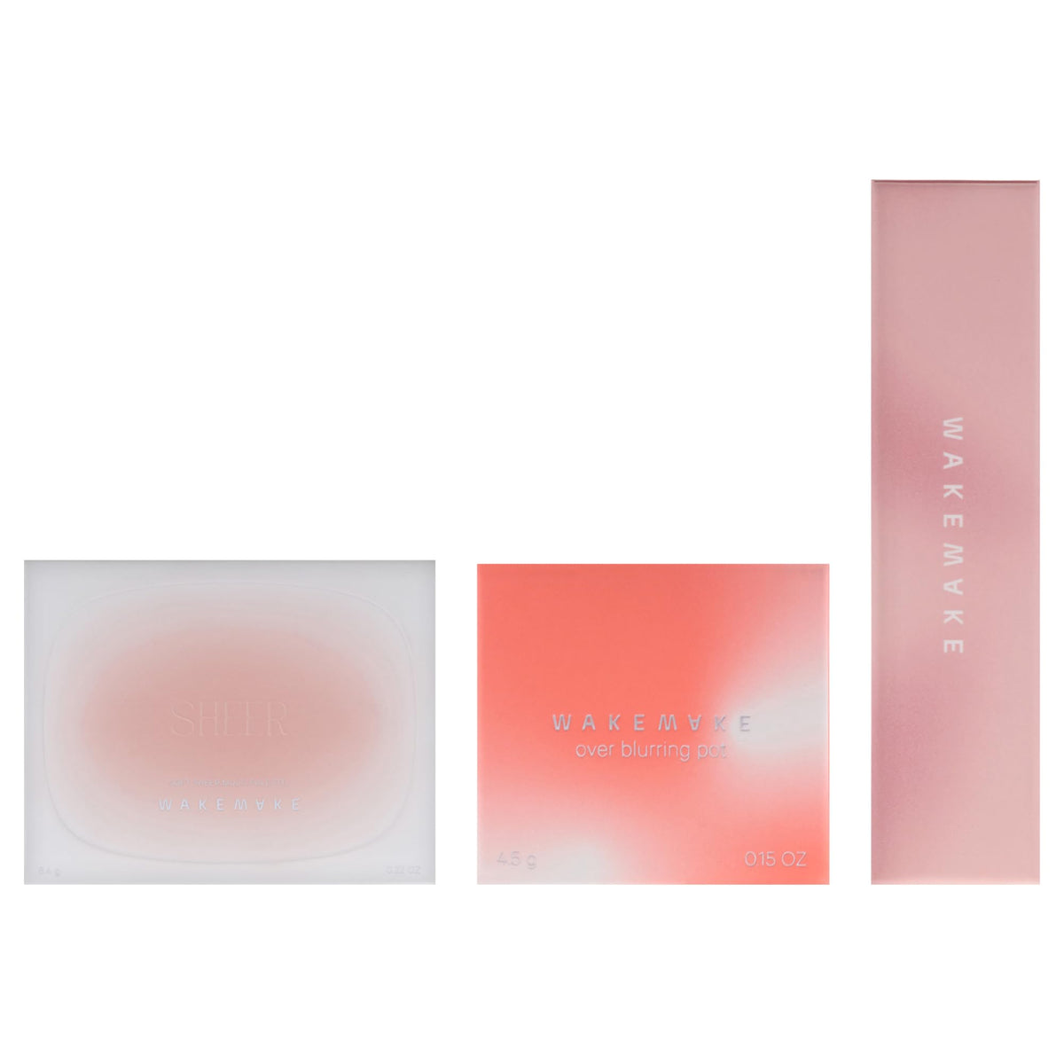 Wakemake Kit by Wakemake for Women - 3 Pc Kit 0.22oz Makeup - 01 Coral Hertz, 0.15oz Makeup - 03 Blessing Coral, 0.12oz Lipstick - 04 Teddy Tether