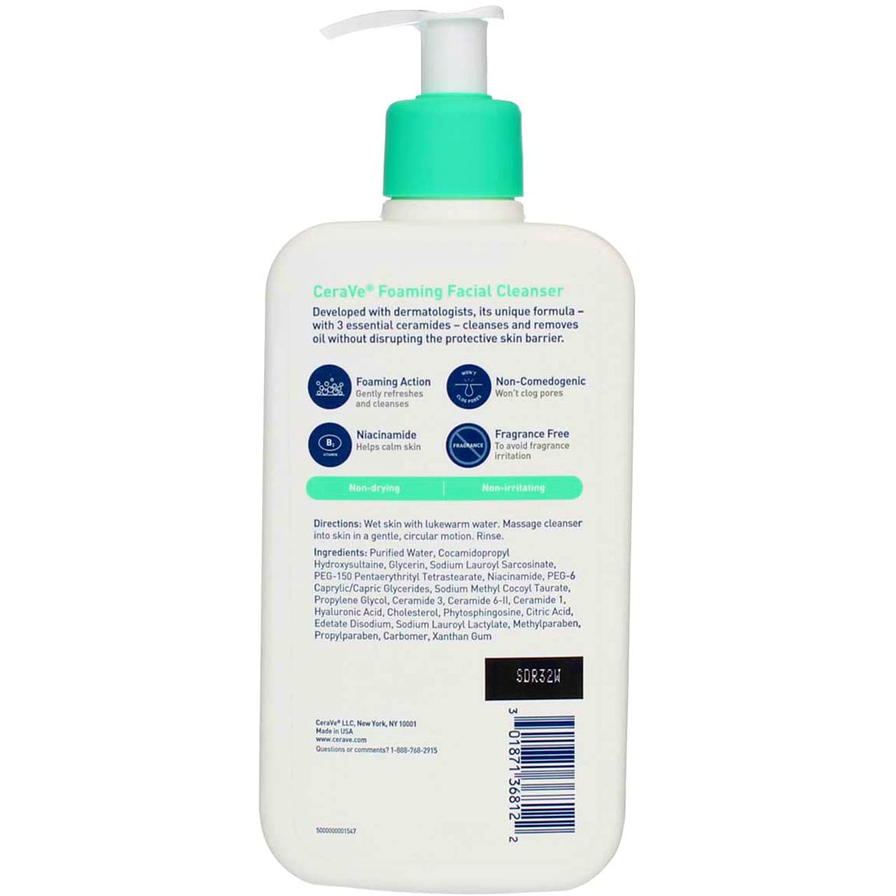CeraVe Foaming Facial Cleanser 12 oz (Pack of 5) Beauty & Personal Care CeraVe