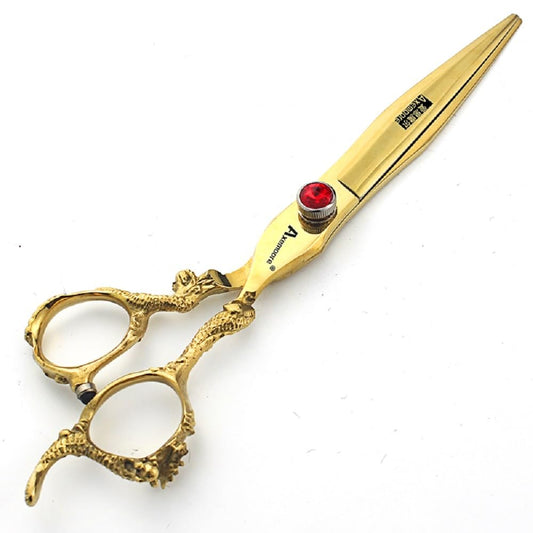 6/7 inch salon scissors salon hairdresser hair cutting hairstyle(Gold)