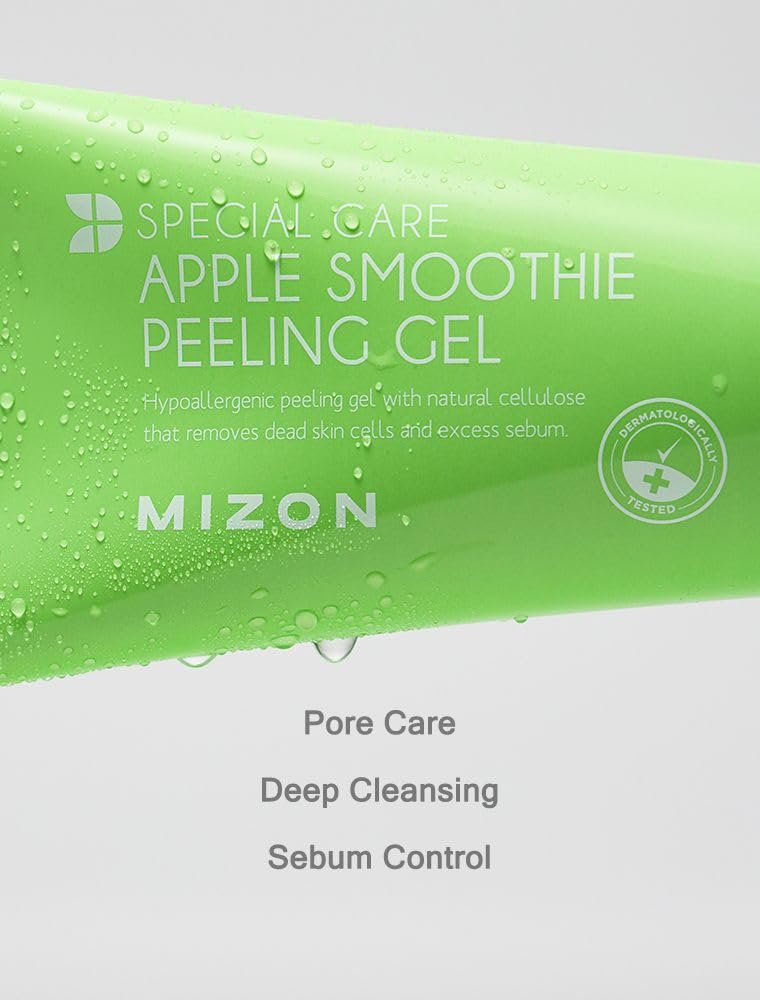 MIZON Apple Smoothie Peeling Gel for Smooth Glowing Skin, Deep Cleansing and Gentle Exfoliation with Natural Elasticity (120ml, 4.1 fl oz) Beauty & Personal Care MIZON