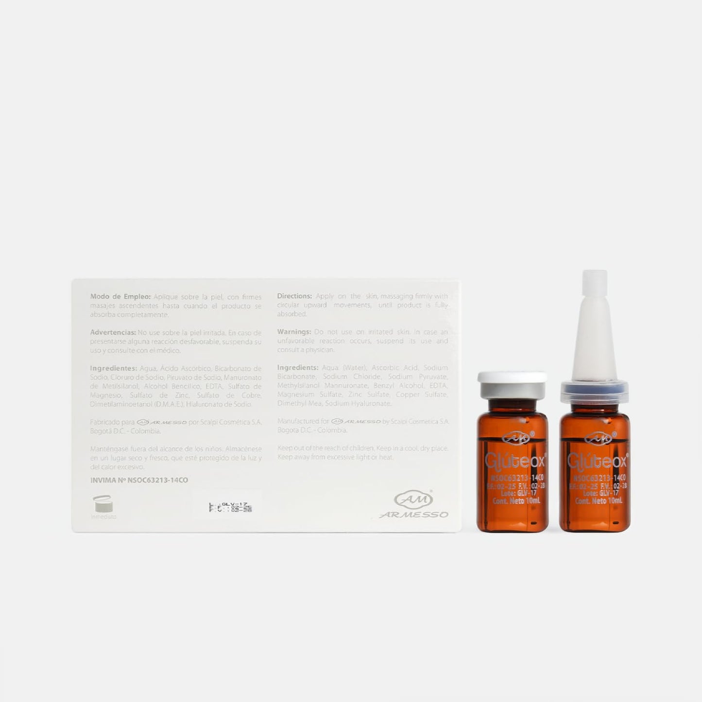 AM Armesso | Gluteox - Buttocks Firming & Lifting Serum | With DMAE, Organic Silica, Hyaluronic Acid & Antioxidants | For Professional Cosmetic Use Beauty & Personal Care AM ARMESSO