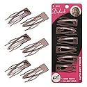 Dofash Double Grips 4.5CM/1.77 Inch Small Hair Clips Hair Barrettes Snap Clips Metal Accessories For Woman-6 Count (Brown) Beauty & Personal Care Dofash