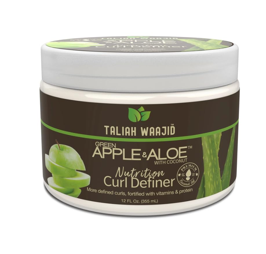 Taliah Waajid Green Apple & Aloe Curl Definer – pH Balanced, Strengthening, Curl Enhancing Cream with Coconut Oil – Paraben Free, 12oz (T124) Beauty & Personal Care Taliah Waajid