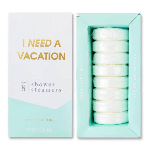 Aromatherapy Shower Steamers - I Need A Vacation - Coconut Lime, Set of 8 - Vegan, Cruelty-Free, Made in USA - Paraben, Sulfate & Phthalate-Free Beauty and Personal Care Chez Gagné
