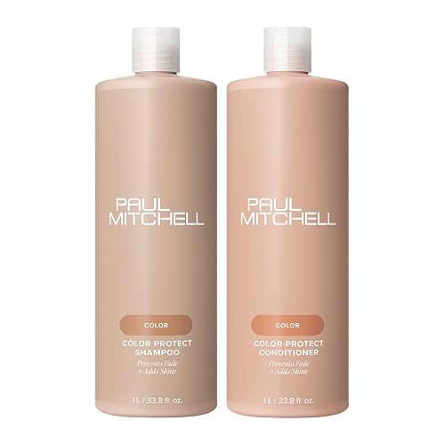 Paul Mitchell Color Protect Shampoo and Conditioner, Adds Protection, For Color-Treated Hair, 33.8 fl. oz, Set Beauty & Personal Care Paul Mitchell