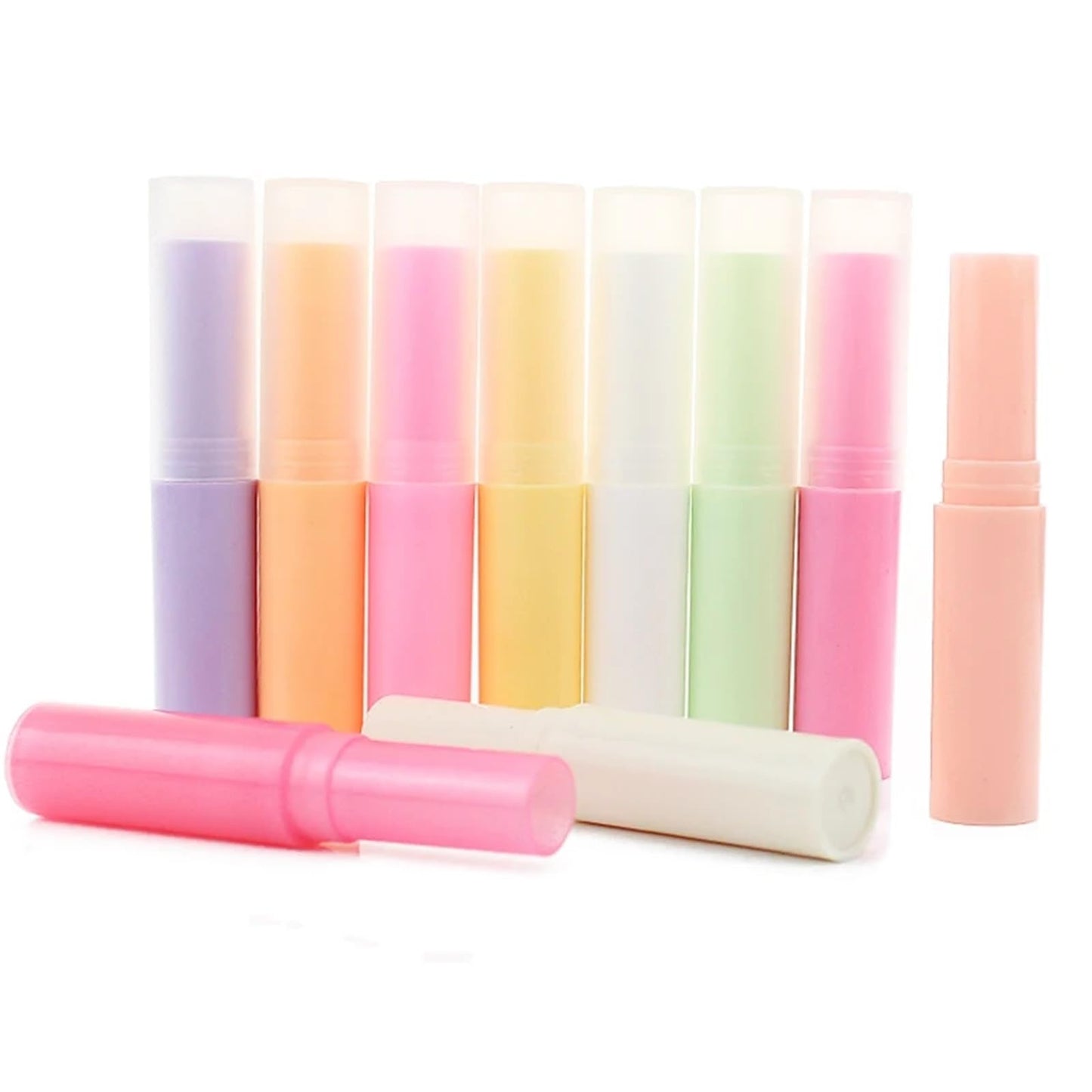 Empty Lip Balm Tubes 30/50/100pcs 4ml Lip Balm Container With Caps Portable Mini Empty Stick Tube Lipstick Travel Cosmetic Containers(Light Beauty and Personal Care Gonehyu