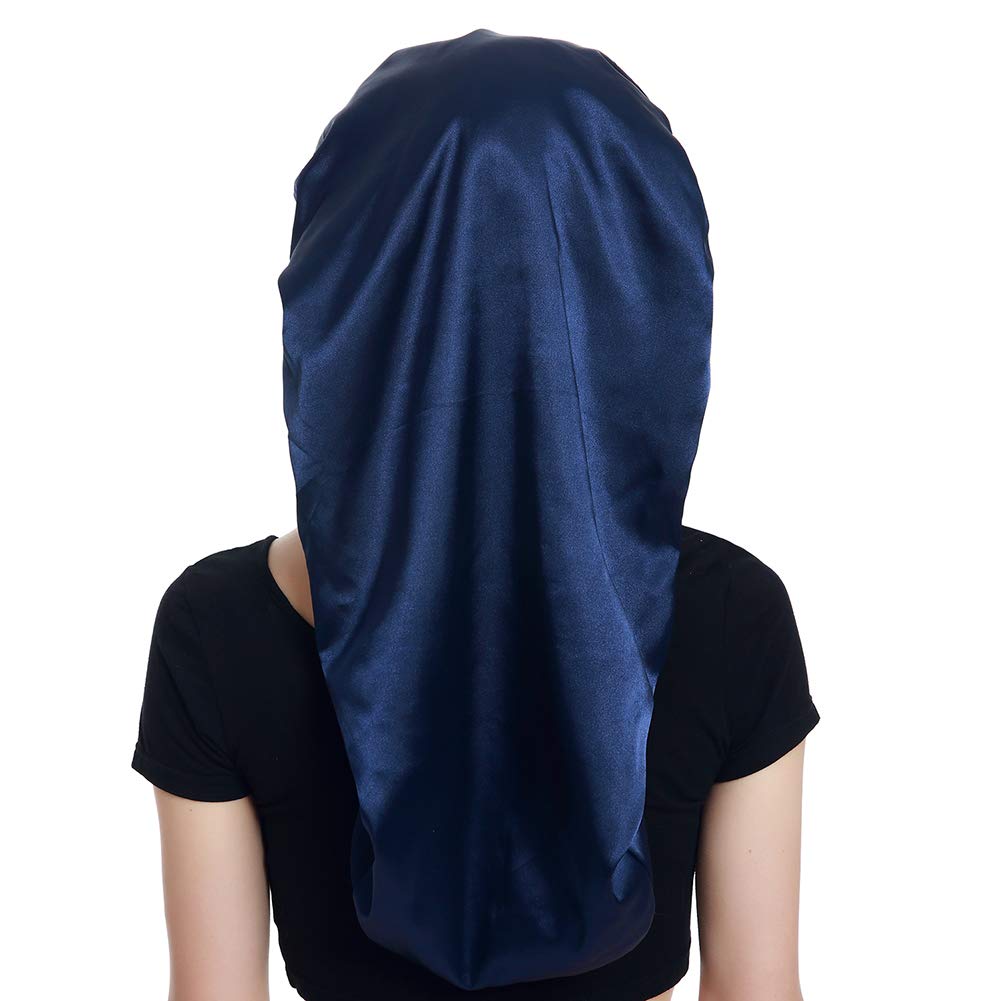 Braid Bonnet Satin Headscarf Hair Wrap for Sleeping Navy Beauty and Personal Care Alnorm