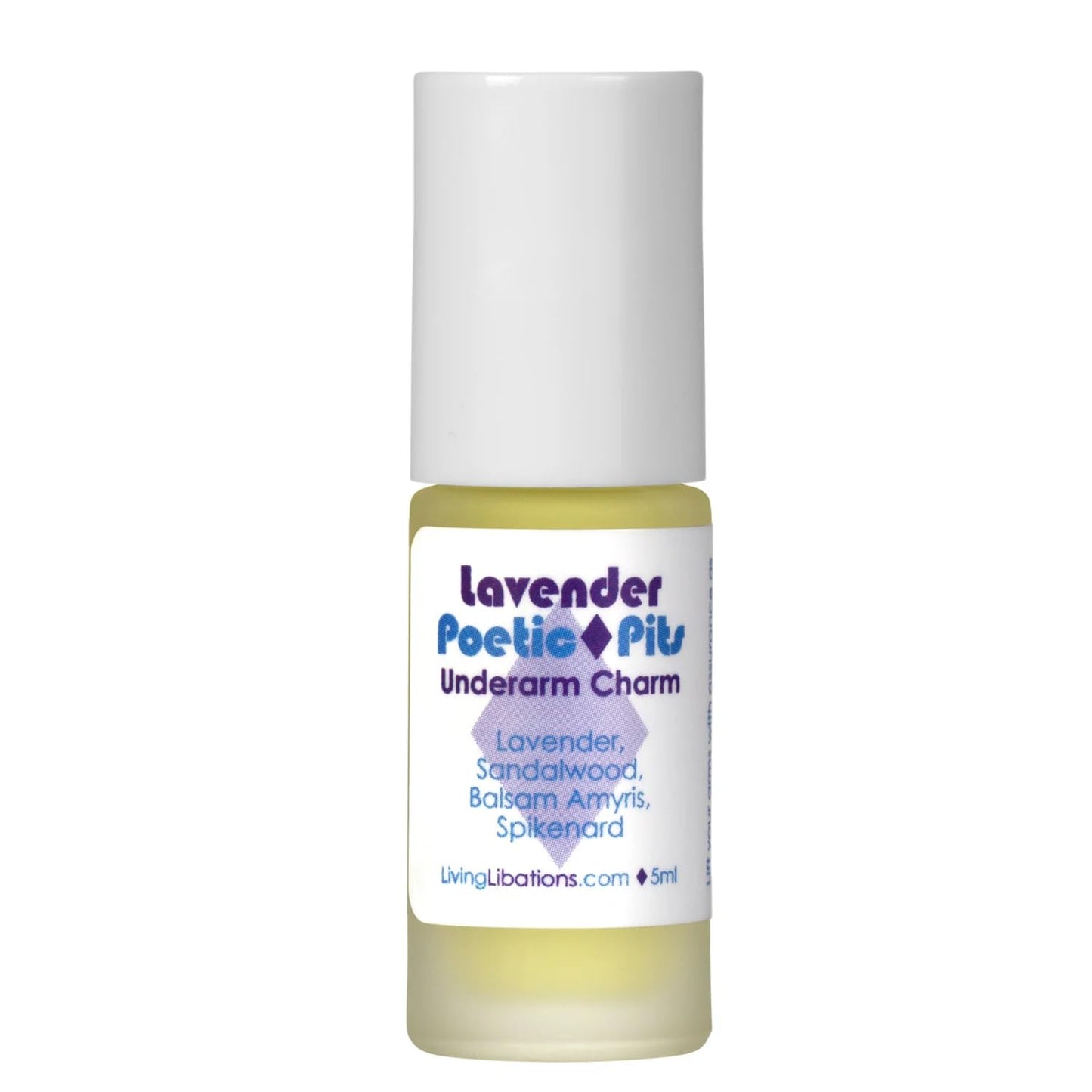 Living Libations - Organic Poetic Pits Roll-On Deodorant - Natural, Wildcrafted, Vegan Clean Beauty (Lavender) Beauty and Personal Care LIVING LIBATIONS