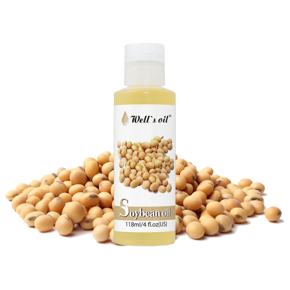 Well's 100% Pure Soybean Oil - Natural Carrier for Hair Growth, Eyelashes, Brows, Skin & Nails Moisturization | Cold Pressed, 4 fl oz Beauty & Personal Care Well's Oil