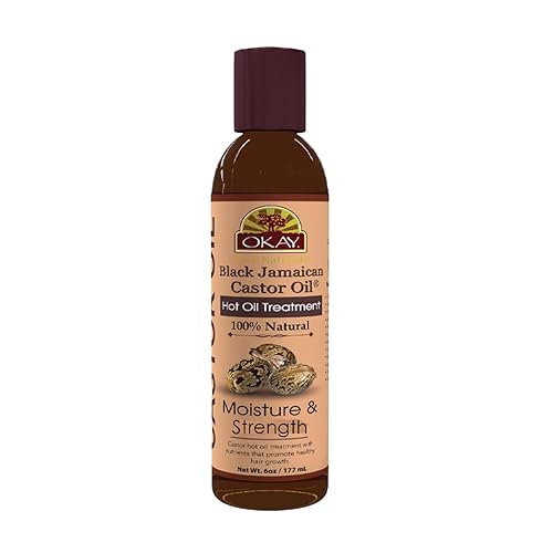 OKAY 100% Natural Black Jamaican Castor Hot Oil Hair Treatment - Castor Oil for Dry Damaged Frizzy Hair, Pure Therapy Blend with Jojoba for Men Beauty & Personal Care OKAY