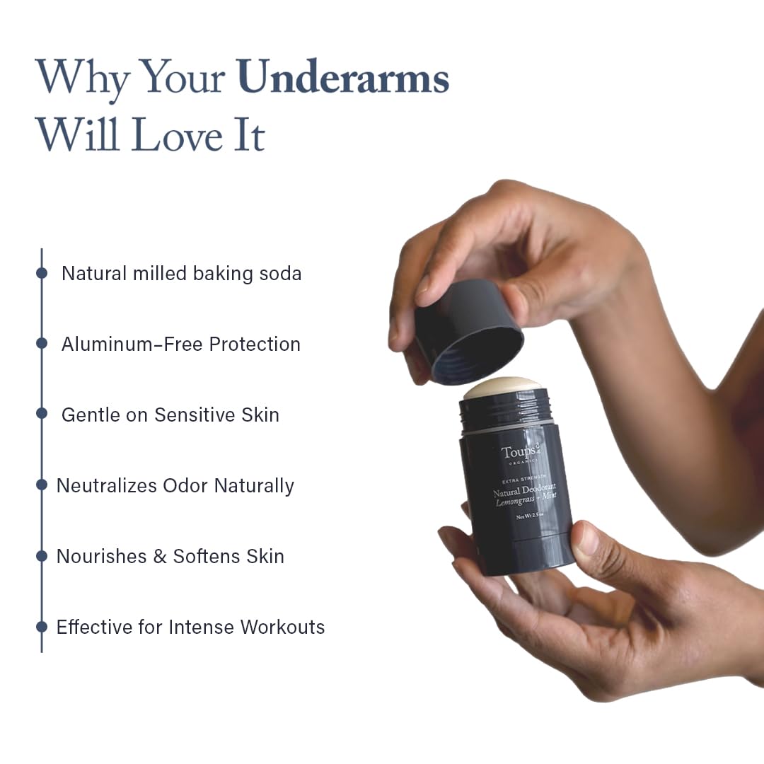 Toups & Co Natural Extra-Strength Deodorant - Unscented - Aluminum-Free Odor Protection - With Grass-Fed Tallow & Magnesium - Baking Soda Balanced Beauty and Personal Care Toups and Co