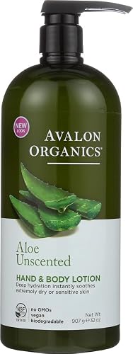 Avalon Organics Hand & Body Lotion for Dry Skin Aloe Unscented, 32 OZ Beauty & Personal Care KEZATAAK