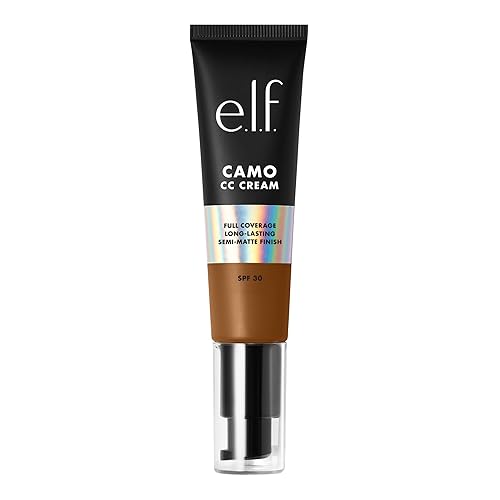 e.l.f. Camo CC Cream, SPF 30 Color-Correcting Medium-To-Full Coverage Face Foundation, Delivers An Airbrushed Finish, Vegan , Deep 530 W Beauty & Personal Care e.l.f.