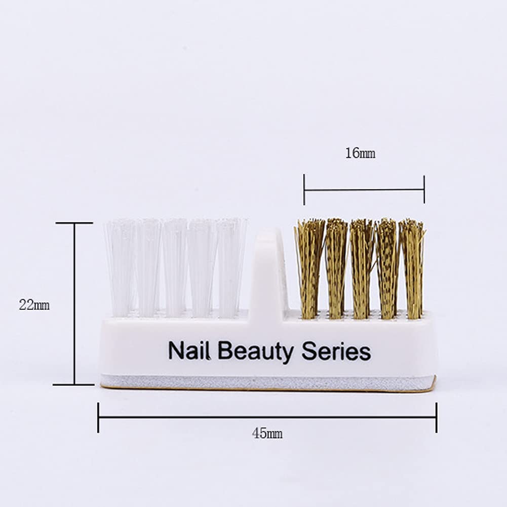 2Pcs Nail Art Drill Bit Cleaning Brushes 2-in-1 Copper and Soft Brushes Nail Art Tools for Nail Salon or Home Use, White Beauty & Personal Care luzen