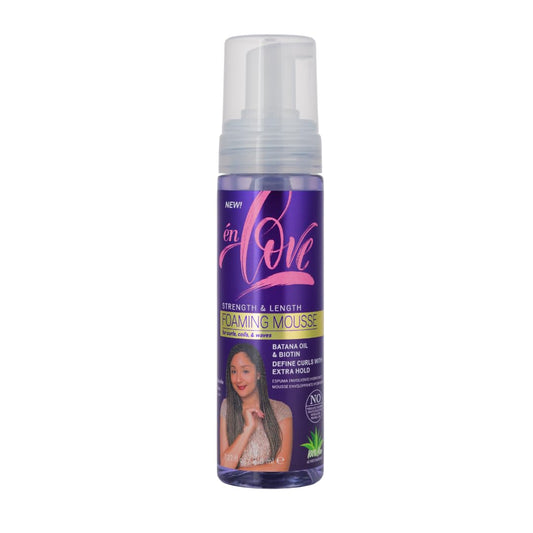 én Love Strength & Length Extra Hold Foaming Mousse - With Organic Batana Oil, Rosemary & Caffeine - Defines Curls, Sets Wraps, Braids, Twists & Locs Beauty & Personal Care én Love