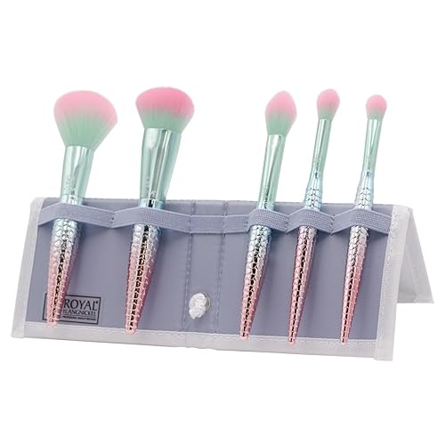 MODA Mythical Splash 6pc Travel-Size Makeup Brush Kit - Vegan Brushes with Holographic Case for Face & Eyes Beauty & Personal Care Royal & Langnickel