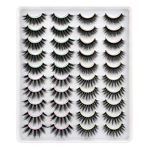 Lanflower Fake Eyelashes Natural Look Dramatic 3D Lashes Pack Faux Mink 20 Pairs 4 Styles Beauty & Personal Care LANFLOWER