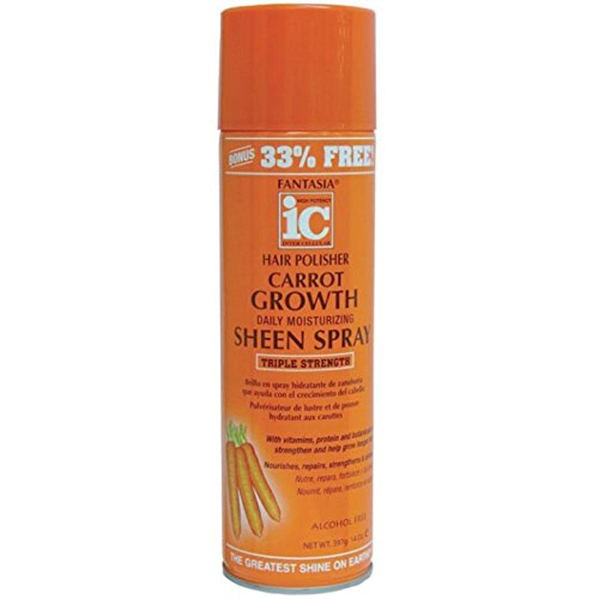 FANTASIA Ic Hair Polisher Carrot Growth Sheen Spray 14 Oz Beauty & Personal Care Fantasia