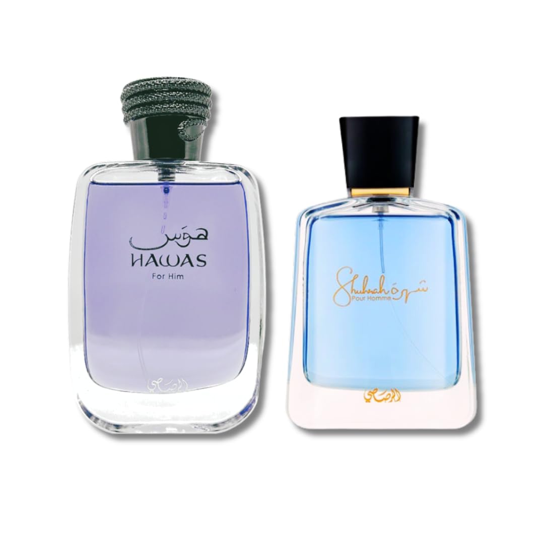 RASASI Hawas For Him EDP 100ML (3.4Oz) & Shuhrah Pour Homme EDP 90 ML (3.0 oz) Beauty & Personal Care RASASI