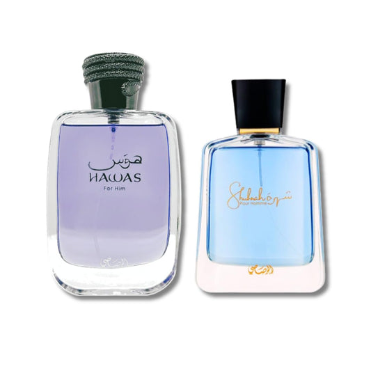 RASASI Hawas For Him EDP 100ML (3.4Oz) & Shuhrah Pour Homme EDP 90 ML (3.0 oz) Beauty & Personal Care RASASI