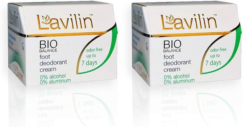 Lavilin Bio Balance Foot Deodorant Cream - Up to 7 DAYS Long-Lasting Foot Odor Control - Aluminum Free, Alcohol Free and Paraben Free (2 Pack) Beauty and Personal Care Lavilin