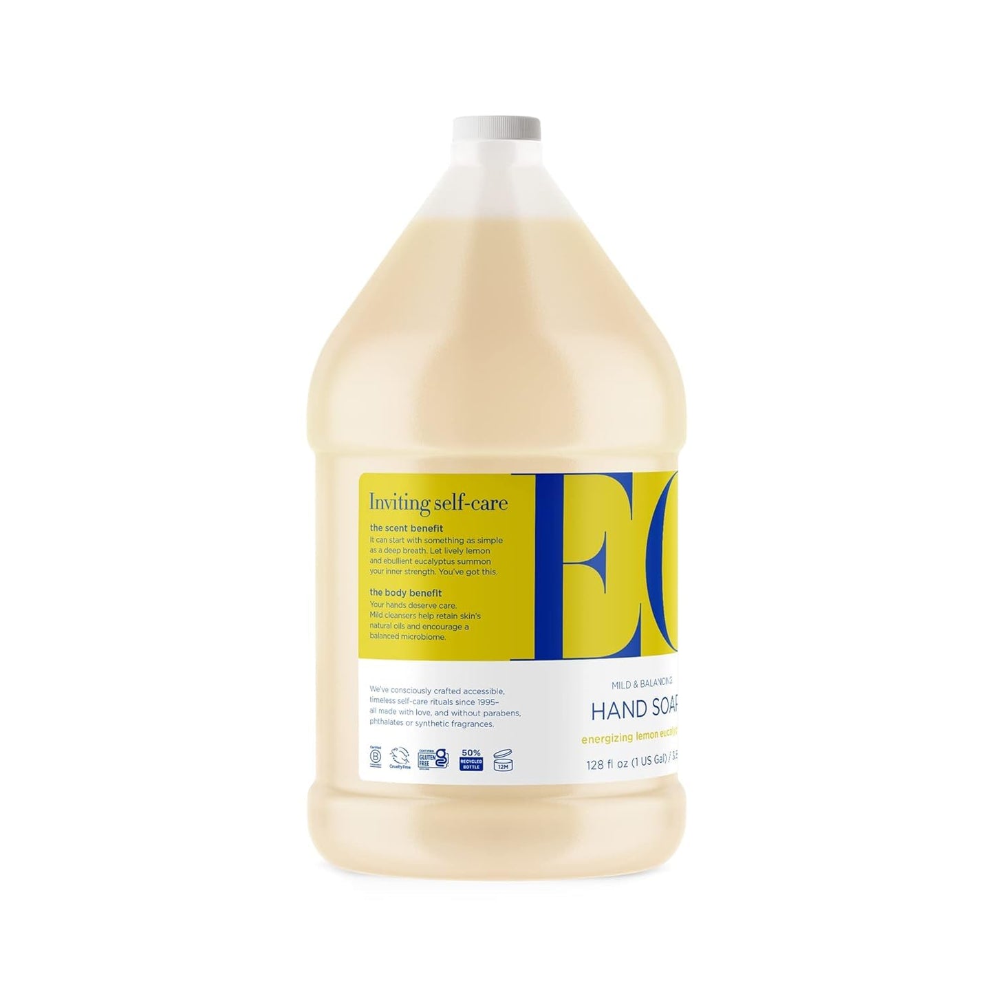 EO Liquid Hand Soap Refill, 1 Gallon, Lemon and Eucalyptus, Organic Plant-Based Gentle Cleanser with Pure Essential Oils Beauty & Personal Care EO