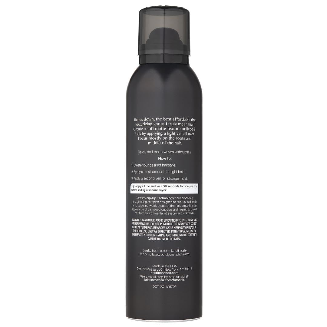 Kristin Ess Hair Dry Styling Set - Vitamin C Dry Shampoo Powder Spray + Light Hold Texturizing Spray - Volumizing + Oil Absorbing + Shine Enhancing