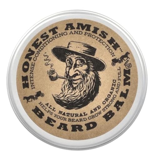 Honest Amish Beard Balm Leave-in Conditioner - Made with only Natural and Organic Ingredients - 2 Ounce Tin Beauty & Personal Care Honest Amish