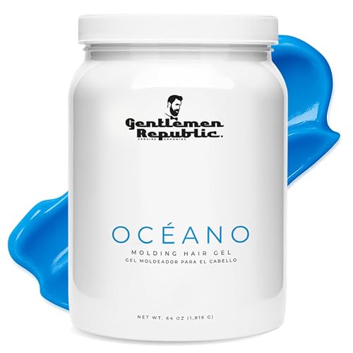 Gentlemen Republic Oceano Men's Hair Gel 64oz without Pump - Strong Touchable Hold and High Shine Styling Gel for Hair, 100% Alcohol-Free Professional Beauty & Personal Care Gentlemen Republic