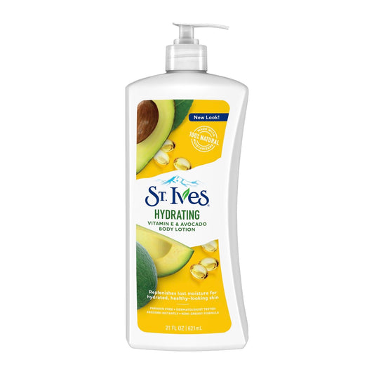 St. Ives Hydrating Hand & Body Lotion Moisturizer for Dry Skin Vitamin E & Avocado Made with 100% Natural Moisturizers 21 oz Beauty & Personal Care St. Ives