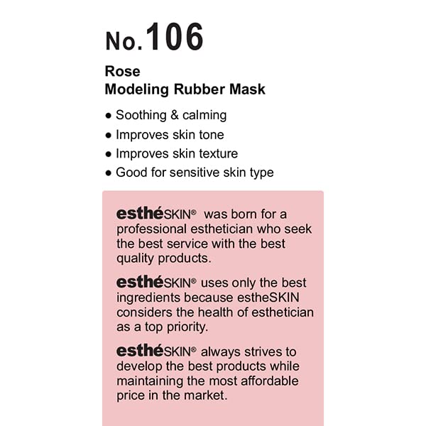 estheSKIN Peel Off Type Modeling Rubber Mask Powder Jar for Facial Skin Care Treatment (30oz) 850g, Measuring Spoon Included (30oz, 106.Rose) Beauty & Personal Care estheSKIN