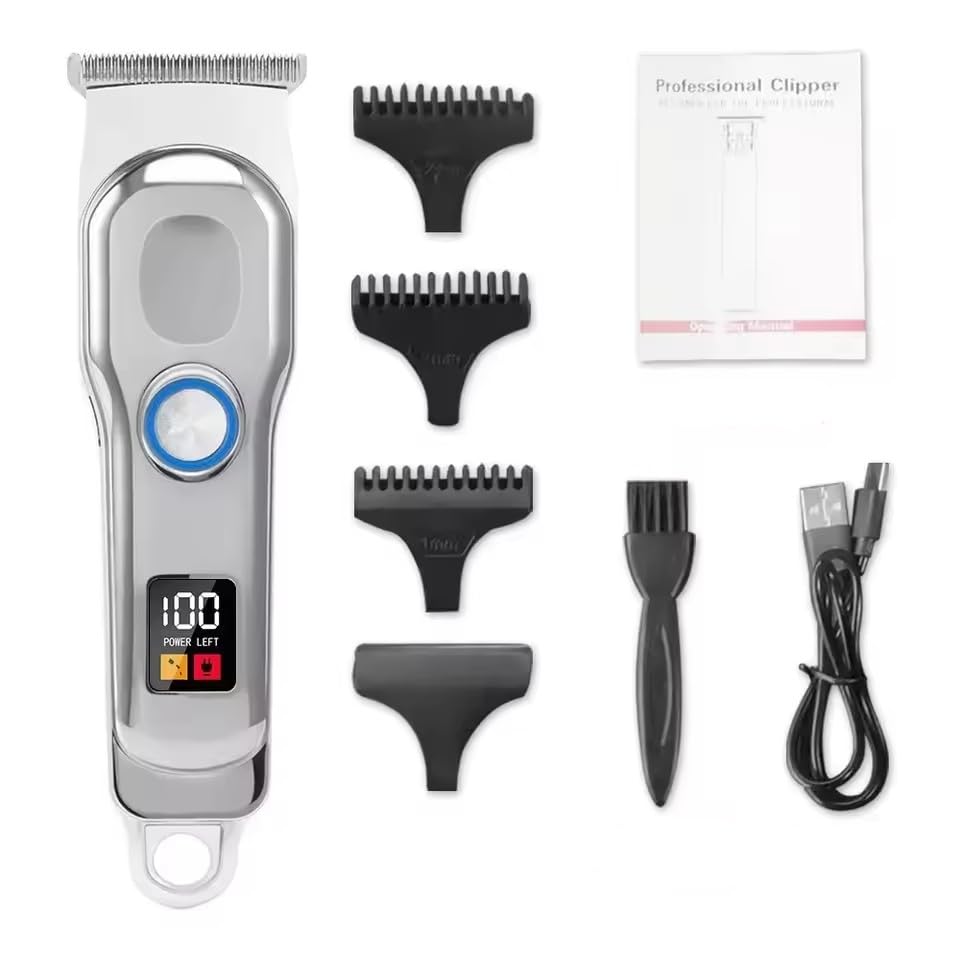GLESVOWIO Professional Hair Clipper Rechargeable Electric Trimmer for Men Beard Kids Barber Cutting Machine Haircut LED Screen Waterproof Beauty and Personal Care GLESVOWIO