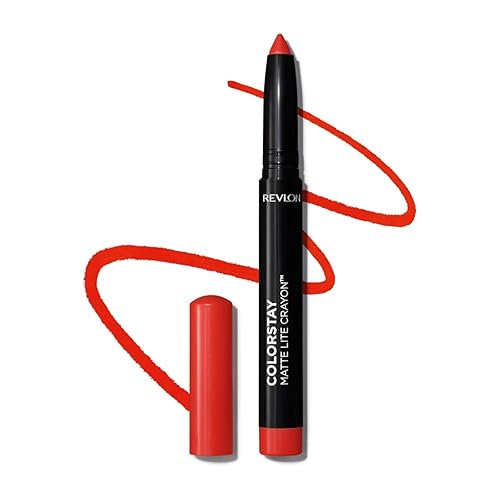 REVLON ColorStay Matte Lite Crayon Lipstick with Built-in Sharpener, Smudge-proof, Water-Resistant Non-Drying Lipcolor, 009 Ruffled Feathers, 0.049 oz Beauty & Personal Care REVLON