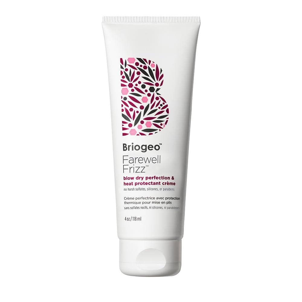 Briogeo Farewell Frizz Blow Dry Perfection & Heat Protectant Crème, Anti Frizz Hair Cream with Argan Oil for Styling, Silicone-free, Heat Protectant Beauty & Personal Care Briogeo