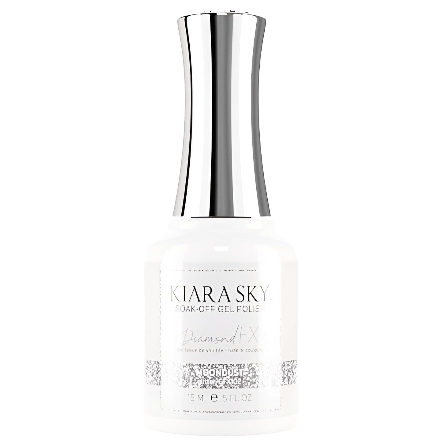 KIARA SKY Gel Polish DiamondFX Reflective Glitter Soak Off with Sparkle Diamond dust effect 0.5 fl oz, Moondust (silver metallic) Beauty & Personal Care KIARA SKY