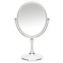 YEAKE Vintage Table Mirror with Stand 8-inch Double Sided Swivel 1X/3X Magnification Desk Mirror with Silver Style 13 Inch Height Standing Tabletop Beauty & Personal Care YEAKE