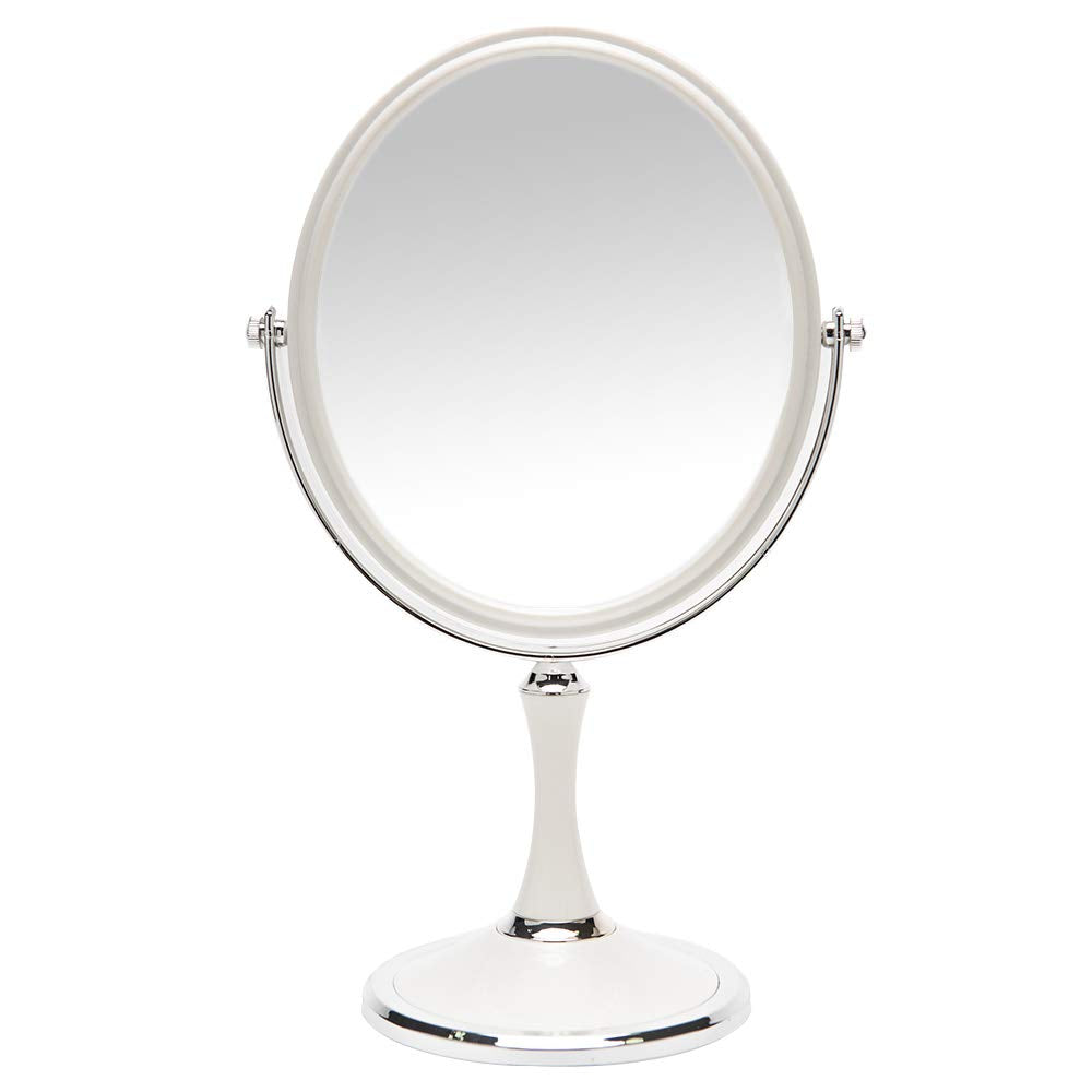 YEAKE Vintage Table Mirror with Stand 8-inch Double Sided Swivel 1X/3X Magnification Desk Mirror with Silver Style 13 Inch Height Standing Tabletop Beauty & Personal Care YEAKE