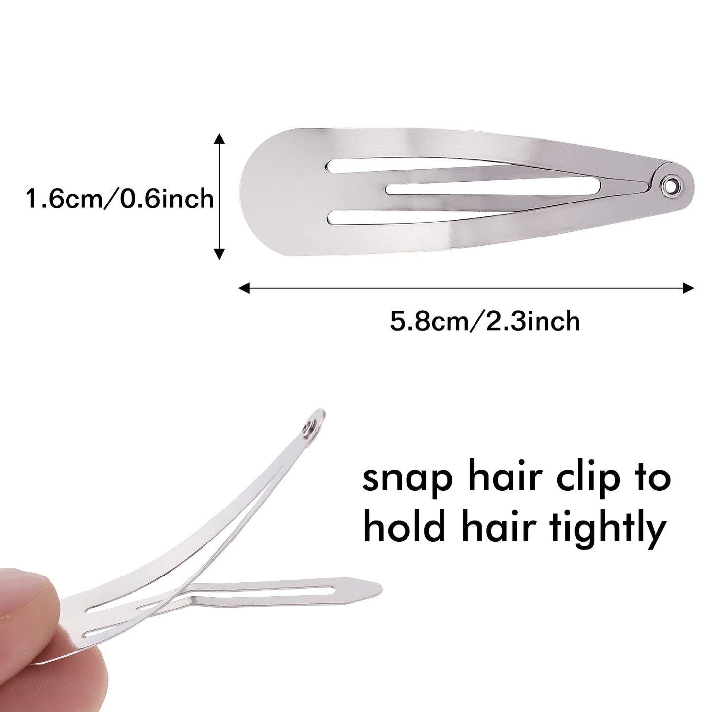 Lawie 100 Pack 6 CM Silver Blank Snap Metal Hair Clips 2.5 Inch Small Plain Base Hair Barrettes Gray Hair Pins Thin Fine Bang Hair Grips Arts Beauty & Personal Care Lawie