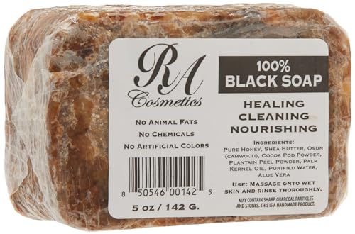 RA COSMETICS 100% Black Facial Soap Natural Healing Cleansing Bar Beauty & Personal Care RA COSMETICS